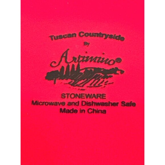 Red Artimino Tuscan Countryside RED Stoneware Plate Set - Picture 4 of 7